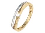 Goldring Jobo Gr. 58, Gold (Gelbgold 333), Fingerringe, Damen, 58, Gelbgold 333 WeißGold 333, Gelbgold 333, WeißGold 333, Goldring, 333 Gelbgold WeißGold Mit Zirkonia