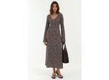 Elegantes Blumentop Mit V-Ausschnitt Im Bodycon-Stil Maxi Kleid