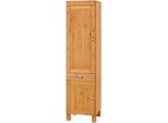 Hochschrank Home Affaire "Oslo", Beige (Natur Gebeizt, Gewachst), B:50Cm H:205Cm T:50Cm, Massivholz, SchräNke, Hochschrank, 50 Cm Breit, In 2 Tiefen, 2 TüRen, 1 Schublade, Aus Massiver Kiefer