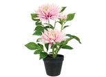 Kunstblume I.Ge.A. "Chrysantheme Im Topf 40Cm", Hellrosa, B:20Cm H:40Cm T:19Cm, Kunstpflanzen, Kunstpflanze Pflanze Blume KüNstlich Deko Herbstdeko Seidenblume
