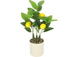 Kunstpflanze I.Ge.A. "KüNstlicher Zitronenbaum Mit FrüChten Im Topf", Gelb, B:20Cm H:40Cm T:18Cm, Polyester, Kunstpflanzen, Kunstpflanze, Kunstpflanze Kunstbaum Deko FrüChtebaum Kunstpflanze Zimmerpflanze