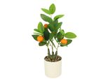 Kunstpflanze I.Ge.A. "KüNstlicher Orangenbaum Mit FrüChten Im Topf", Orange, B:20Cm H:40Cm T:18Cm, Polyester, Kunstpflanzen, Kunstpflanze, 40Cm Kunstpflanze Zitrusbaum Deko Dekobaum Kunstpflanze Zierbaum