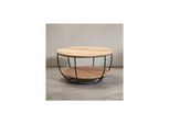 Kadima Design Industrial Couchtisch Aus Akazienholz, Schwarze Edelstahlbeine, Handgefertigt.