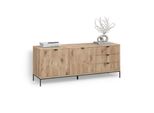 Lowboard Aterno Viking Oak 150 X 60 Cm Mit 3 Schubladen, 2 TüRen