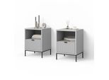 Nachttisch Aterno Grau 2Er Set