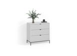 Kommode Aterno Weiß 42 X 81.2 Cm Mit 3 Schubladen