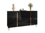 Sideboards Mit Schubladen Onyx Auf Goldenen Beinen Hochglanz 158 Cm Push Open