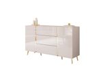 Sideboard Mit Schubladen Onyx Kaschmir Auf Goldenen Beinen Hochglanz