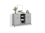 Kommode Aterno Grau 120 X 81.2 Cm Mit 2 Schubladen Und 2 TüRen