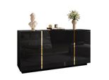 Sideboard Mit Schubladen Onyx Hochglanz 158 Cm Push Open