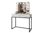 Schminktisch Blanco Loft Elite Mit Spiegel Und Beleuchtung Weiß Hochglanz Push Open