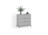 Kommode Aterno Grau 42 X 81.2 Cm Mit 3 Schubladen