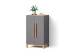 Kinderkleiderschrank Mailo Grau/Artisan 70 X 120 Cm Xl Mit 4 Schubladen