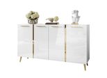 Sideboard Onyx 4T 158 Cm Auf Goldenen Beinen