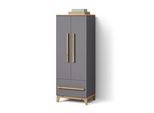 Kinderkleiderschrank Mailo Grau/Artisan 70 X 186.8 Cm Mit 4 Schubladen