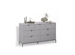 Sideboard Aterno Grau 42 X 81 Cm Mit 7 Schubladen