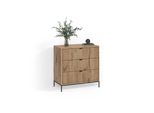 Kommode Aterno Viking Oak 42 X 81.2 Cm Mit 3 Schubladen