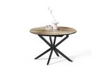 Esstisch Firenze Schwarz/Eiche Rustikal 120 X 120 Cm Ausziehbar