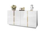 Sideboard Onyx 4T 158 Cm LuxuriÖSe Kommode Mit Hochglanz FÜR Das Wohnzimmer Push Open