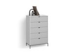 Kommode Aterno Grau 76 X 120 Cm Mit 5 Schubladen