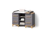 Wickelkommode Mailo Grau/Artisan Xl Mit 4 Schubladen