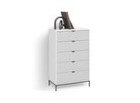 Kommode Aterno Weiß 76 X 120 Cm Mit 5 Schubladen