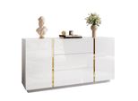 Sideboard Mit Schubladen Onyx Hochglanz 158 Cm Push Open