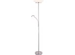 Globo Lighting Deckenfluter "Deckenfluter Nickel Matt, 1XLED", Silber (Silberfarben), Ø 32Cm H: 178Cm, 1 Stk., Leuchten, Stehlampe Stehleuchte Fluter Wohnzimmer Flur, Deckenfluter