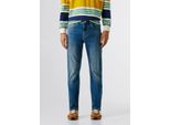 Slim-Fit-Jeans Pepe Jeans "Slim Jeans Hatch", Damen, Gr. 33, LäNge 32, Blau Used, Denim/Jeans, Obermaterial: 92% Baumwolle, 6% Polyester, 2% Elasthan, Slim Fit, Jeans Slim-Fit-Jeans, Mit Regular Waist