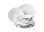 Geschirr-Set Villeroy & Boch "Tafelservice Pura 12Er Set Weiß", Weiß, 12, Porzellan, Geschirr-Sets, Geschirr-Set, SpüLmaschinenfest, Mikrowellensicher