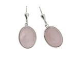 Paar Ohrhaken Zeeme "Silber 925 Rhodiniert Mit 2X Rosenquarz 16X12Mm", Weiß (Weiß, Rosa), Ohrringe, Damen, One-Size, 9,8, Silber 925 (Sterlingsilber)