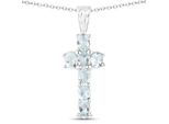 Kette Mit AnhäNger Vira Jewels "925-Sterling Silber Rhodiniert GläNzend Aquamarine Hellblau", Weiß, Halsketten, Damen, 45Cm, 1,05, Silber 925 (Sterlingsilber), L: 45 B: 10Mm, GläNzend, B:10Mm