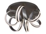Globo Lighting Deckenleuchte "Kuni", Grau Dunkel, Ø 54Cm H: 25Cm, 1 Stk., Leuchten, Deckenlampe Wohnzimmer-Leuchte Schlafzimmer-Leuchte Flur KüChe, Deckenleuchte