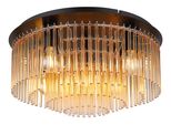 Globo Lighting Deckenleuchte "Gorley", Gold (Amber), Ø 50Cm H: 25Cm, 1 Stk., Leuchten, Deckenleuchte/GlasstäBe/Wohnzimmer/Esszimmer, Deckenleuchte