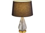 Globo Lighting Tischleuchte "Kisa", Schwarz (Messingfarben Matt), Ø 35Cm H: 54Cm, 1 Stk., Leuchten, Tischlampe Nachttischlampe Deko-Tischleuchte Schlafzimmer, Tischleuchte