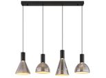 Globo Lighting HäNgeleuchte "Labora", Schwarz Matt, 1, H: 150Cm, 1 Stk., Leuchten, Led HäNgeleuchte Schwarz Matt Mit Rauchfarbenem Glas, Dimmbar, HäNgeleuchte