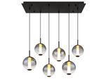 Globo Lighting HäNgeleuchte "Lacy", Schwarz Matt, 1, H: 120Cm, 1 Stk., Leuchten, HäNgeleuchte Schwarz, Glaskugeln Rauch/Opal, Led 78W, HäNgeleuchte