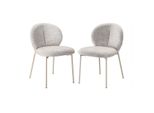 StÜHle 2Er-Set, Gepolstert, Aus Meliertem Stoff Beige 48/80/60 Cm