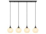 Globo Lighting HäNgeleuchte "Maxy", Schwarz, Chromfarben, 4, H: 120Cm, 1 Stk., Leuchten, HäNgeleuchte FüR Esszimmer Schwarz Chrom, HäNgeleuchte