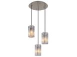 Globo Lighting HäNgeleuchte "Cayden", Silber (Nickelfarben Matt), 3, Ø 38,5Cm H: 120Cm, 1 Stk., Leuchten, HäNgeleuchte FüR Esszimmer Nickel & Glas, HäNgeleuchte