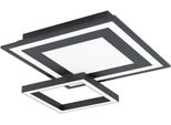 Eglo Deckenleuchte "SAVATARILA-Z", Schwarz, H: 7Cm, 1 Stk., Leuchten, Deckenleuchte Aus Stahl - 2,7W Und 2,7W - Warmweiß - Kaltweiß, Deckenleuchte