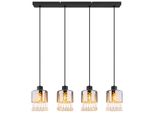 Globo Lighting HäNgeleuchte "Hendry", Schwarz Matt, 4, H: 120Cm, 1 Stk., Leuchten, HäNgeleuchte FüR Esszimmer Kristall Modern, HäNgeleuchte