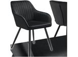 Tectake® Esszimmerstuhl, Gepolstert, In Samtoptik, Gesteppt, Schlanke Stahlbeine, 58 X 62 X 82 Cm