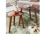 Finebuy 2Er Set Beistelltisch Sheesham Holz Massiv Wohnzimmer Tisch Couchtisch