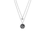 Kette Mit AnhäNger Tom Tailor, Edelstahlfarben, Kristallweiß, Halsketten, Damen, Edelstahl, L: 45 B: 1,9Mm, Mit Kristallglas, B:1,9Mm