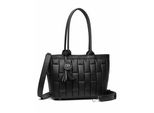 Schultertasche "Luvre", Damen, Gr. B/H/T: 31Cm X 24Cm X 14Cm Onesize, Schwarz, Lederimitat, Collezione Alessandro, Taschen Schultertasche, Mit LuxuriöSer Steppung