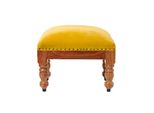SAMT-HOCKER Mable, Senfgelb Mit Holzbeinen, 50/30/40 Cm