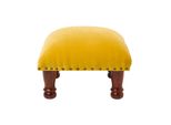 SAMT-HOCKER Mable, Senfgelb Mit Holzbeinen, 40/40/25 Cm