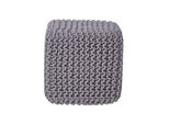 STRICK-POUF Grau, SitzwüRfel 35/35/35 Cm