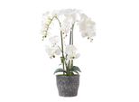 Kunstblume Orchidee Weiß Im Deko-Topf, 82 Cm